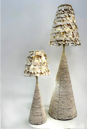 Beaded Petal Table or Floor Lamp
